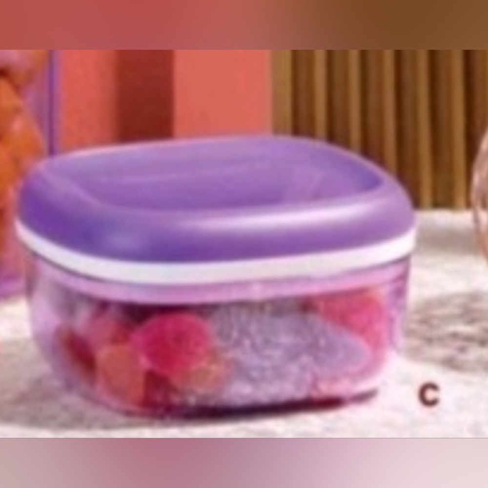Tupperware Eclusif Purple Crystal Canister Set of 2  NEW